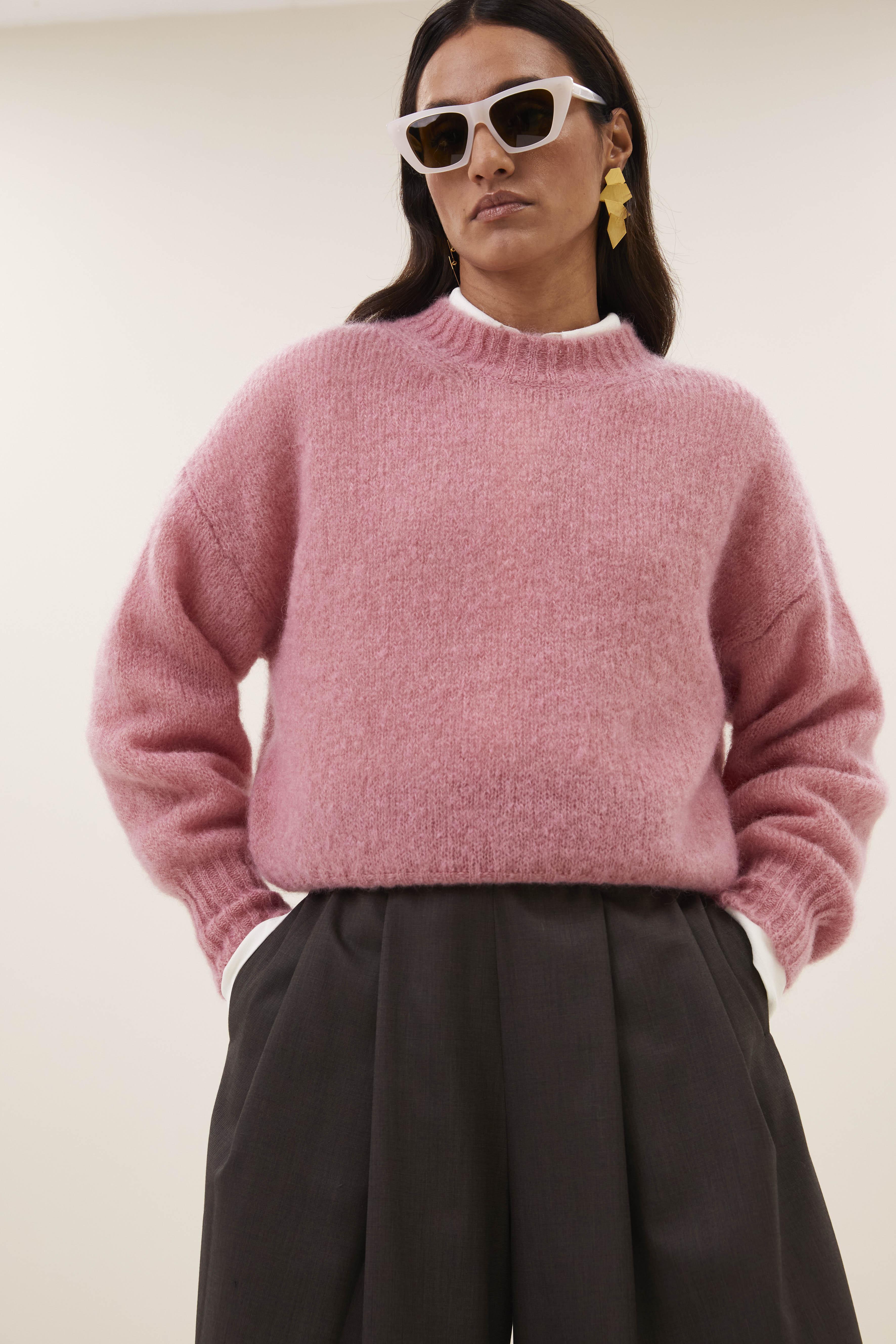 By-Bar Sonny Ash Rose Mohair Pullover Damen altrosa